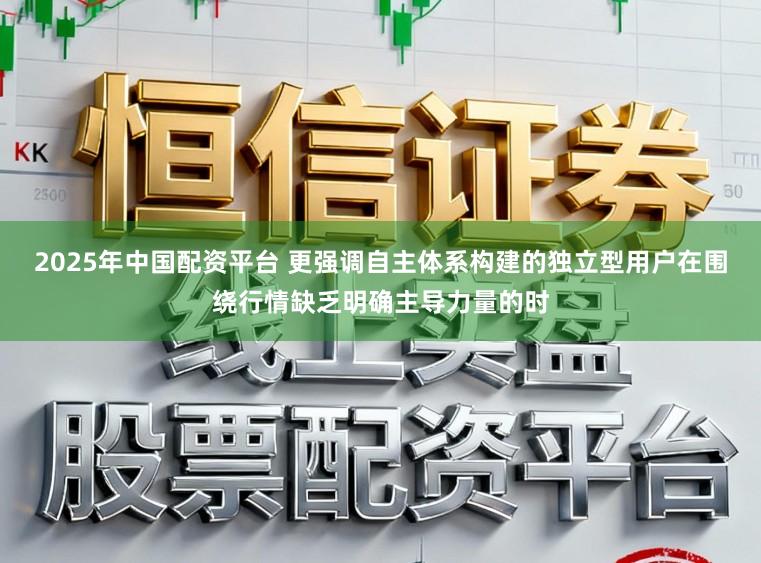 2025年中国配资平台 更强调自主体系构建的独立型用户在围绕行情缺乏明确主导力量的时